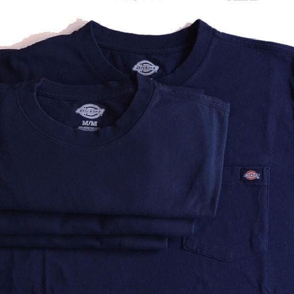 Set of 4 Dickies Heavyweight Short Sleeve Pocket T-shirt M Navy Blue - Lot 1 - Picture 1 of 6